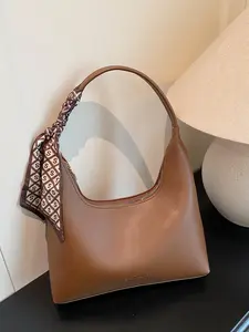 Women's Fashion Wanderlust Bag with Scarf, PU Leather Top Handle Shoulder Bag, Versatile Shoulder Bag, Casual Handbag for Daily Use and Dates, Fashionable Bags