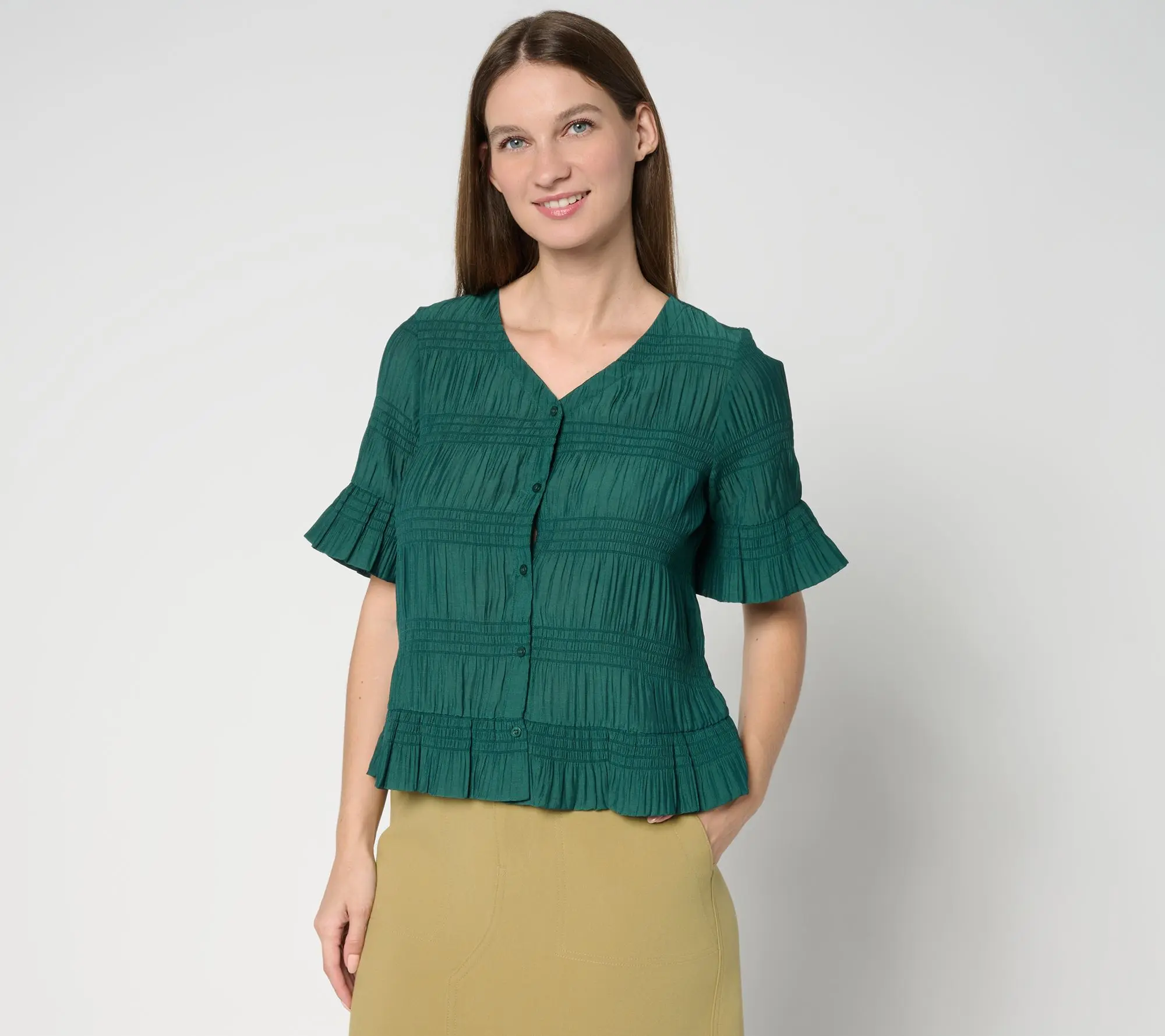 Me by Jennie Garth Southampton Smocked Blouse