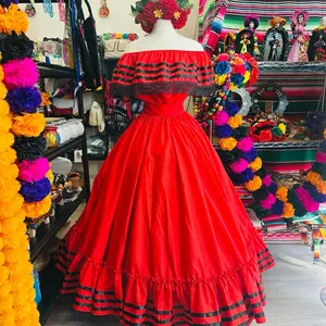 Vibrant Día de los Muertos Mexican Skirt – Handcrafted Folk Art Style 3 piece
