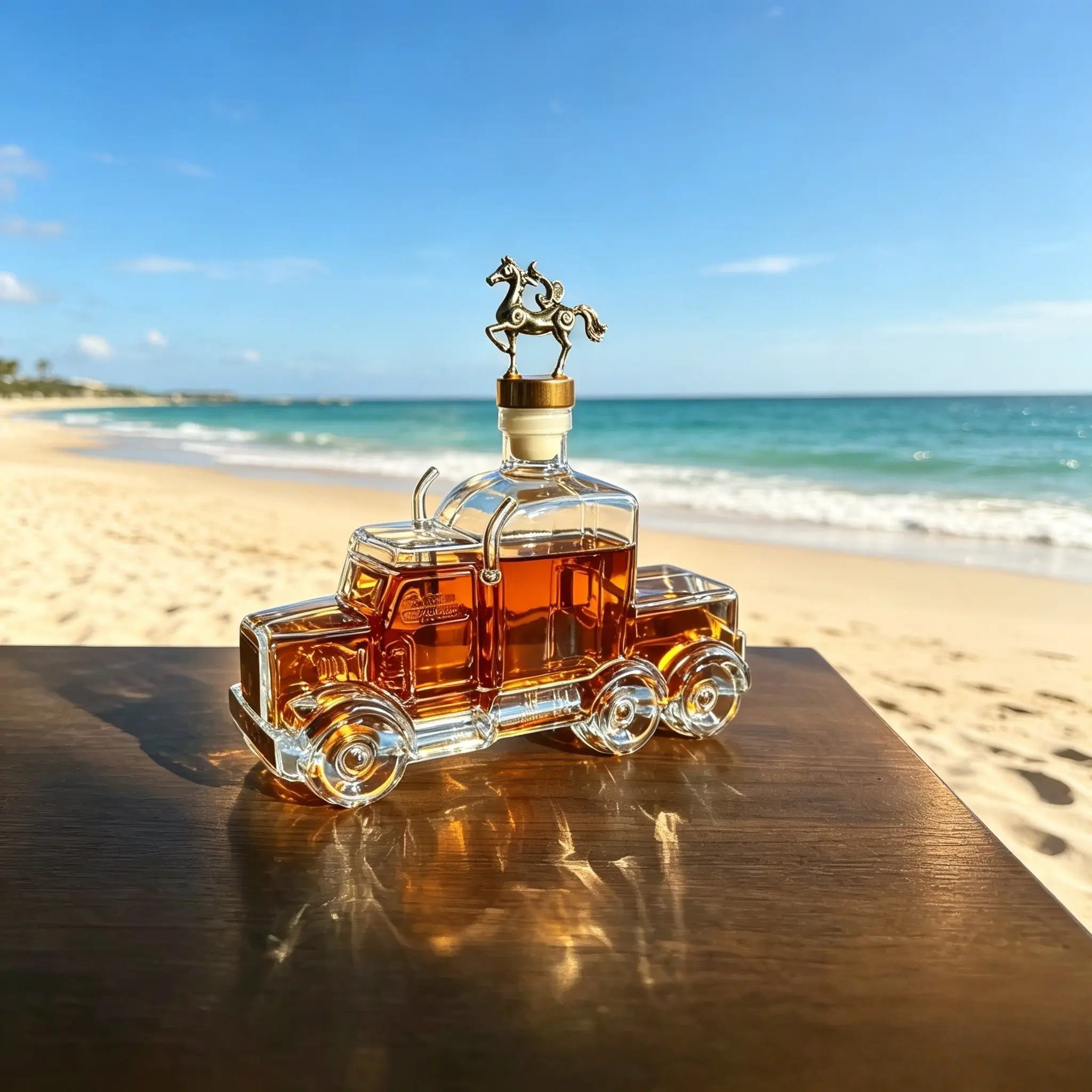 Semi-Truck Whiskey Decanter, Cool Home Bar Statement Piece, Home Bar Accessories, Ideal for Bourbon Lovers & Truck Fans, Unique Gift Idea, Barware