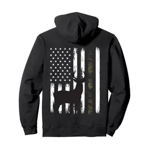 Men's American Flag Deer Graphic Hoodie - Trending on TikTok | Stylish Patriotic Wear