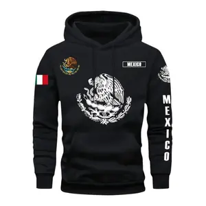 Mexico Print Hoodie - Soft, Casual, Versatile, Trendy, Men's Fashion Pullover Sweatshirt with Hood Menswear Long Sleeve