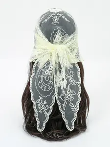 New Lace Embroidery Multifunctional Decorative Silk Scarf Shawl Headscarf, Fashion Versatile Thin Women's Triangle Scarf