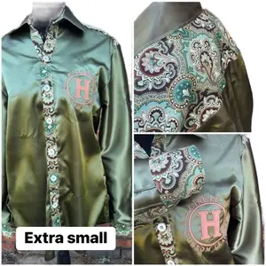 Circle H Custom Leather Rodeo Shirt Women's Rodeo Shirt with Flashy Design, Comfortable Fit, and Button Front - Womenswear, Blouse, Top