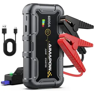 6000A 20000mAh Portable Car Jump Starter Jump Box All Gas 10L Diesel Fast Charge Compact with Multi Modes Lights