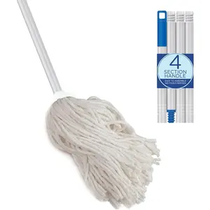 Cotton String Wet Mop, Absorbs Up to 3X its Weight in Water, for Floor Cleaning, Includes Swivel Hang Cap for Storage