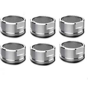 6 Pack Faucet Aerator 2.2 GPM Bathroom Sink Aerator Regular Standard Replacement Parts with Brass Shell 15/16-Inch Male Threads Aerator Faucet Filter with Gasket for Kitchen Bathroom