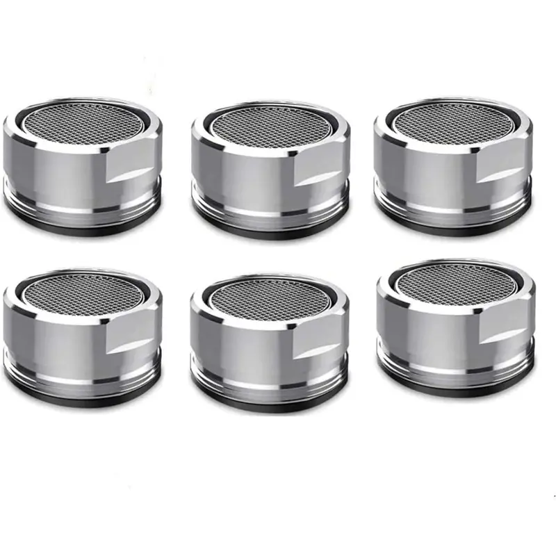 6 Pack Faucet Aerator 2.2 GPM Bathroom Sink Aerator Regular Standard Replacement Parts with Brass Shell 15/16-Inch Male Threads Aerator Faucet Filter with Gasket for Kitchen Bathroom