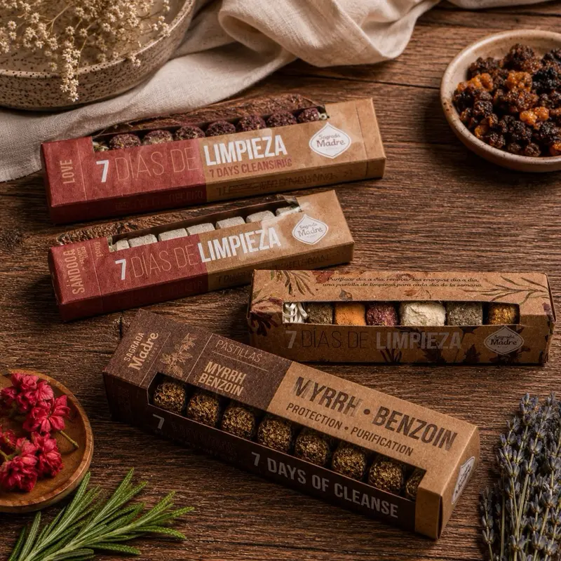 1oz Nature Aroma Blend Scented Incense Tablets - 20min Smoke 7-Day Cleansing Charcoal Home Fragrance, Sustainable Boxed Assortment Incense with Rose & Lavender & Other Natural Scents, Gift-Ready Recycled Stocking Stuffer for Mothers