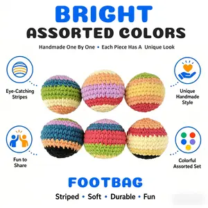 Handmade Crochet Hacky Sack Ball Colorful Knitted Stress Relief Toy For All Ages