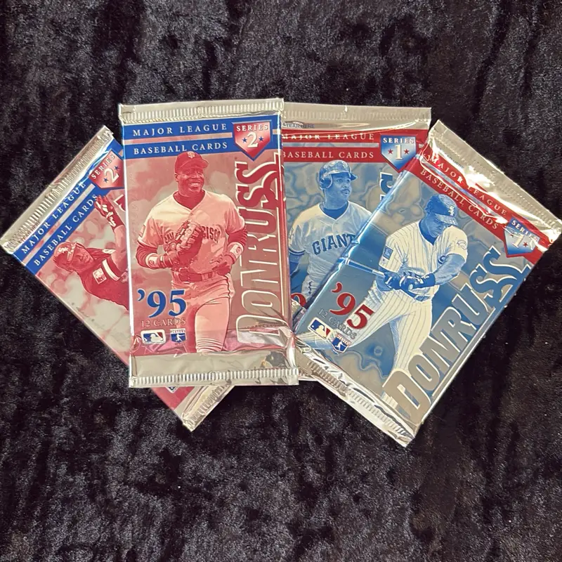 Four Packs of 1995 Donruss MLB Baseball Trading Cards