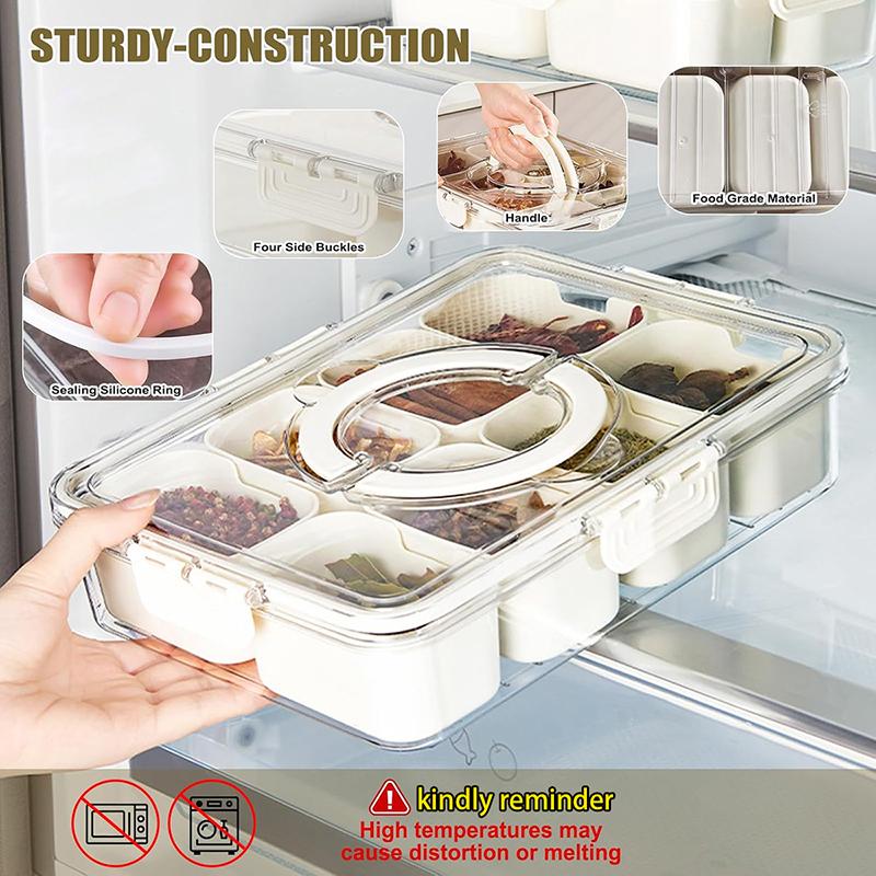 Refrigerator Transparent Storage Box Multifunctional Airtight Food Container Stackable Fruit Vegetable Egg Seasoning Organizer Portable Food Storage Box for Travel Outdoor Kitchen Home Daily Use