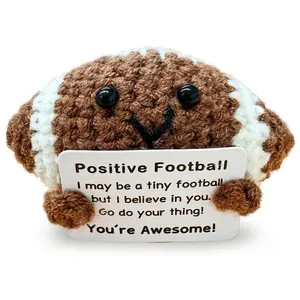 Funny Crochet Mini Football Gift for Football Lovers, Birthday Gifts for Men & Women, Emotional Support Crochet Football Player Present