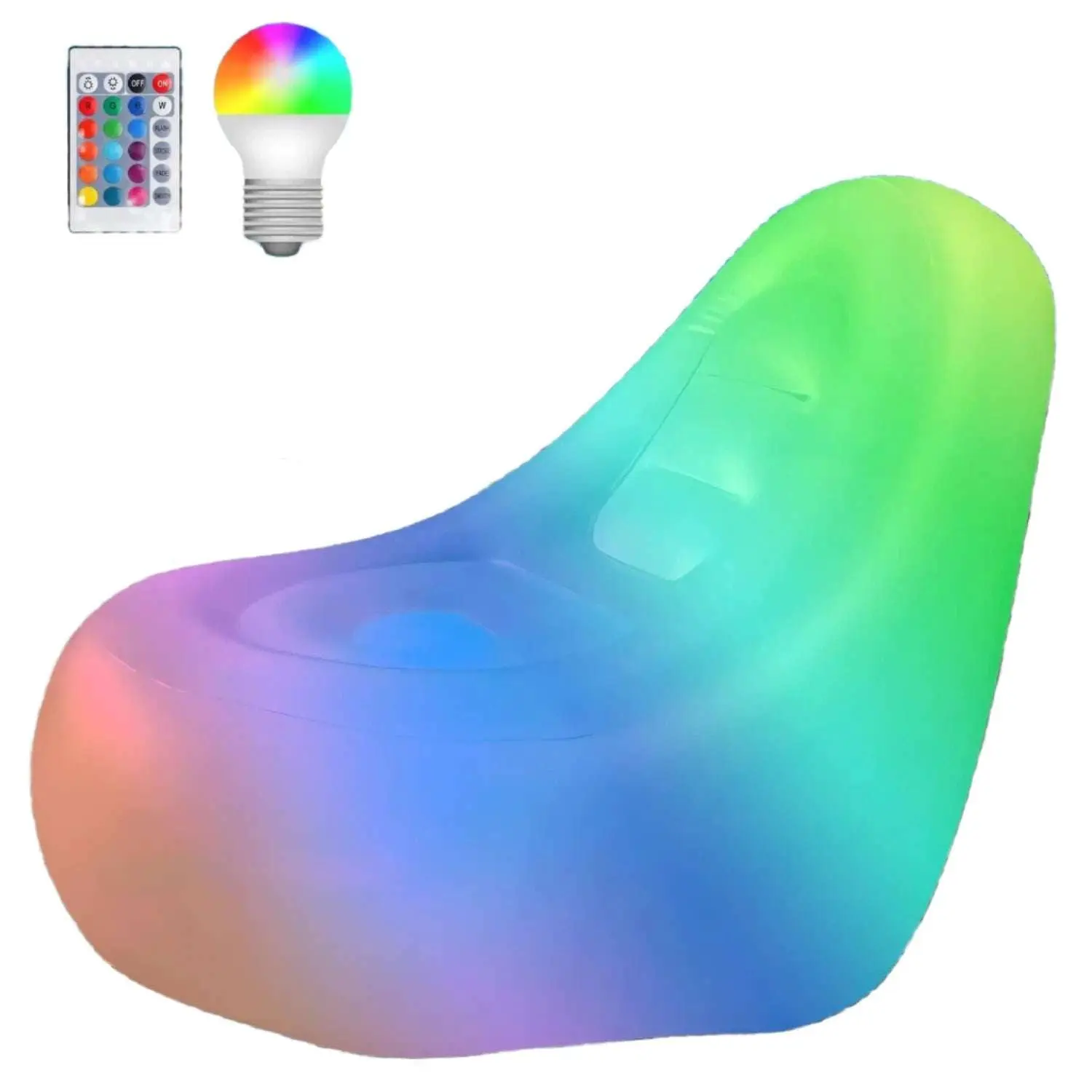 Color Customizable Air Chair Indoor/Outdoor - 16+ Colors, Multiple light modes, Rainbow Lazy Chair