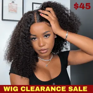[Wig Clearance Sale] Suntuhair Glueless 4x4 Lace Deep Curly Short Bob Wig Human Hair Wigs Jerry Curly Pre Cut Lace Pre Plucked Pre Bleached Knot Wig Beginner Friendly Affordable Wig For Women Bob Lace Front Wig cheap
