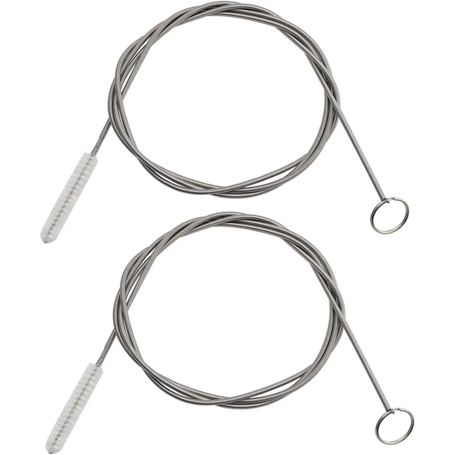 2-Pack 60in Stainless Steel-Nylon Bristles Sink Drain Pipe Tube Cleaner Brush, Bendable Reusable Plumbing Cleaning Tool for Home Kitchen, Fish Tank