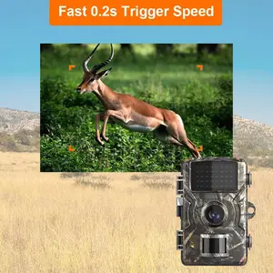 Hunting Camera, 2K HD Wildlife Camera, Night Vision, Motion Detection, 0.8s Trigger Speed, IP66 Waterproof, 38 IR led, 32GB SD Card Supported, Hunting/Garden Security Camera BY