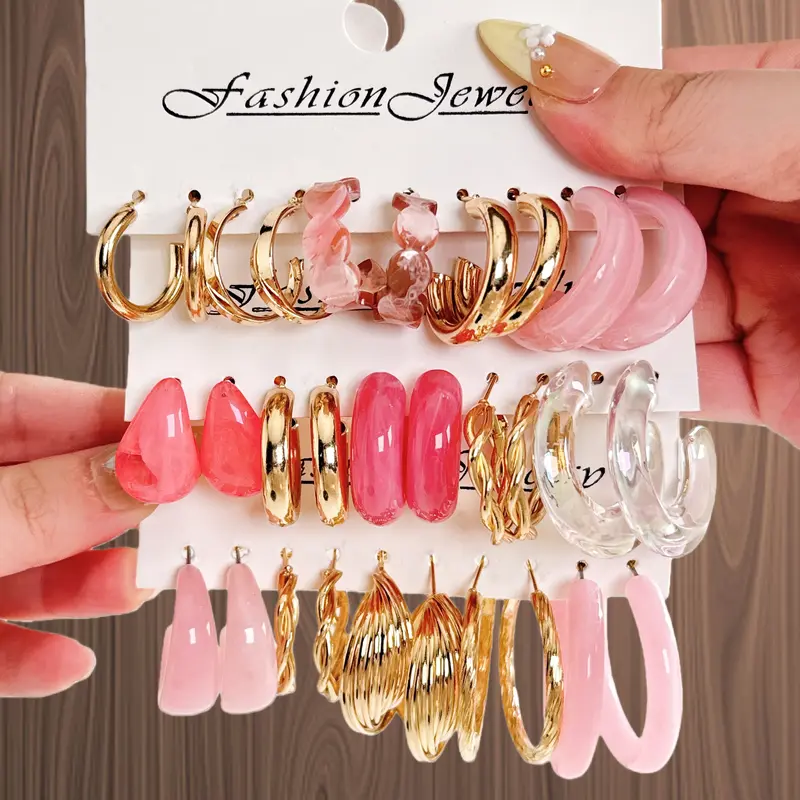 Women's Fashion Hoop Earrings Set, 30pcs Earring Pack for Daily Wear, Trendy Jewelry, Stylish Accessories for Everyday Use, Perfect Aesthetic Jewelry Gift, Fashionable Earrings, Earrings Hoops