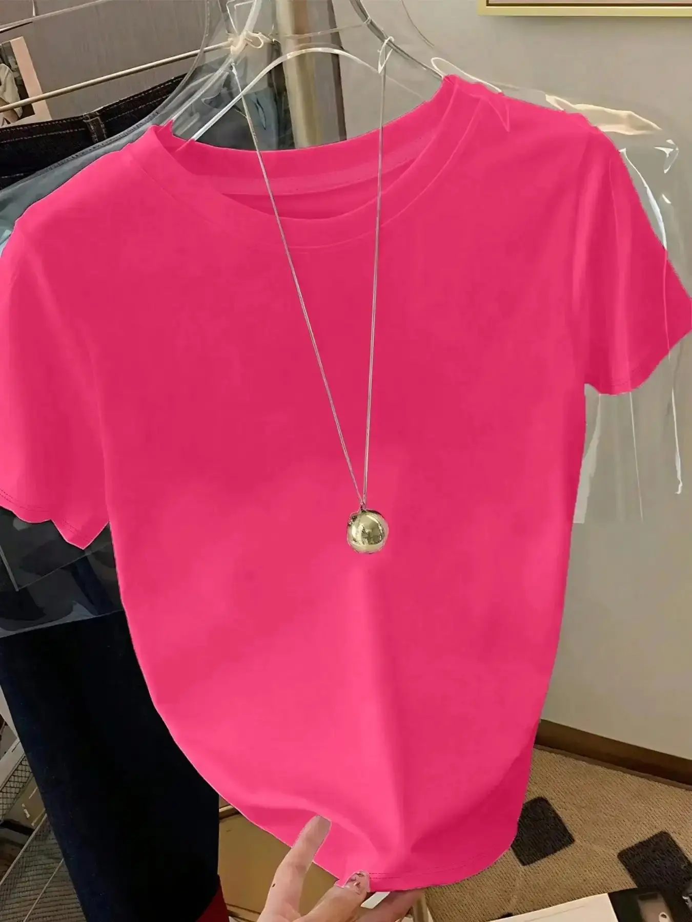 Women's 7-Pack Plain Crewneck Short Sleeve Top, Summer Soft Casual Everyday Basic T-Shirts for Daily Outfit flattering going out top capsule wardrobe on trend oversized date night