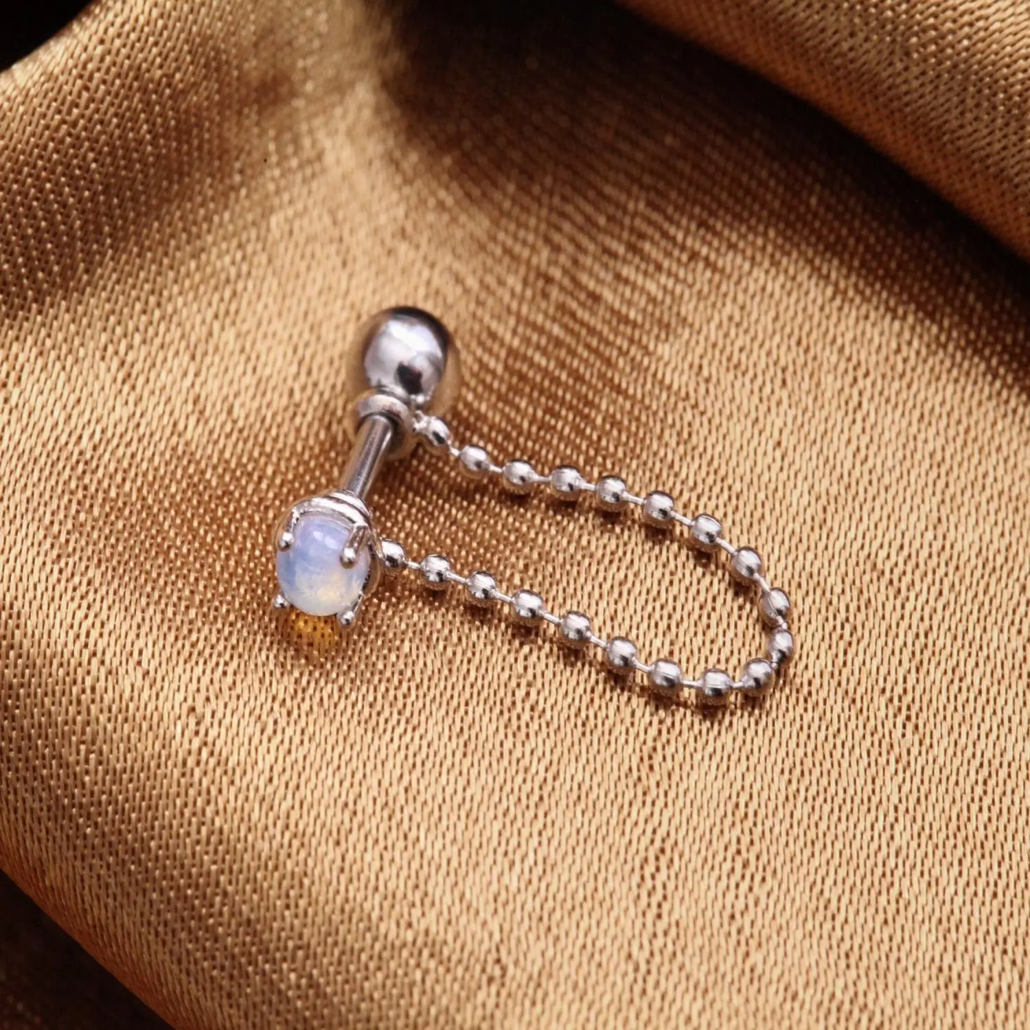 Chain Dangle Earrings • Threader Connector Chain • Chain Link Earrings • Kpop Beaded Connecting Chain • Rose Gold Silver Interchangeable