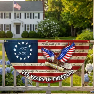 250 Years Of Freedom Eagle USA Semicircular Flag, America 250th Anniversary Non-Pleated Fan Flag