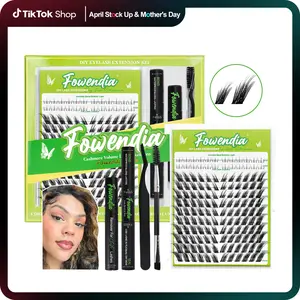 Fowendia Lashes Fox Cat Foxeyelash Eye | Waterproof Lash Clusters Kit C/D Curl DIY Extension Kit and Lash Clusters 8-18mm with Bond, Seal, Remover | Super Fine Invisible Band Lashes, Glue-Free Cat Eyelashes Lower Extensions dealsforyoudays