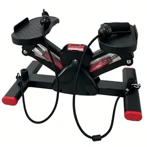 2-in-1 Mini Stepper with Resistance Bands - Portable Indoor Home Gym Equipment for Leg Fitness & Full Body Cardio Workout
