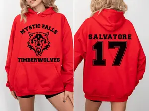 Vampire Diaries Hoodie, Mystic Falls, TVD Merch, The Vampire Diaries, Damon Salvatore Stefan Salvatore, Fall Winter Autumn Relaxed Fit Unisex Hooded Sweatshirt
