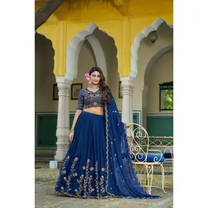 Women's Traditional Embroidered Lehenga Set - Complete with Sequins Work and Dupatta, Lehenga for Women