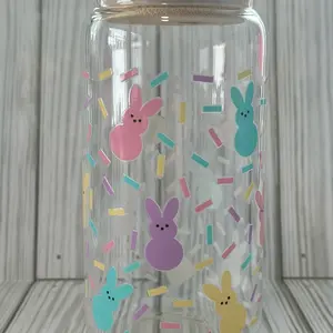 Easter Sprinkle Glass Cup