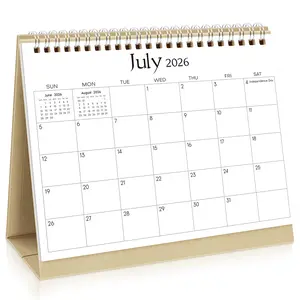 SKYDUE 2026-2027 Small Desk Calendar, 21-Month Desktop Calendar with Stickers, 8.3" x 6.3", Black