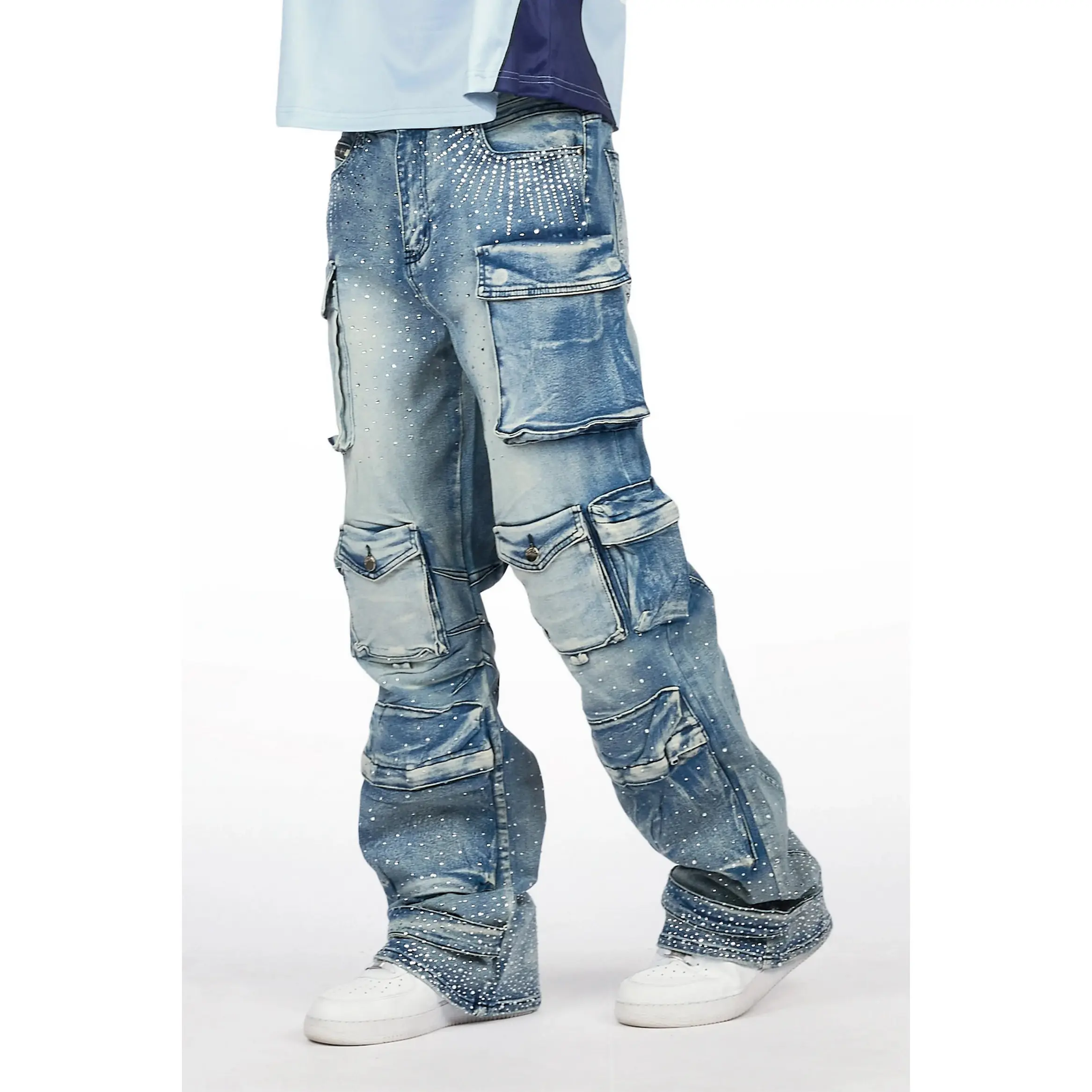 Keoni Light Blue Rhinestone Baggy Fit Jean Keoni Light Blue Rhinestone Baggy Fit Jean