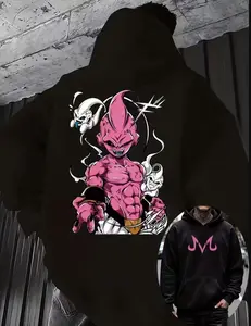 Two-Sided Men's Majin Buu Graphic Hoodie Sweatshirt Tshirt, Casual Clothing, Streetwear, Anime Shirrt, Gift For Fan