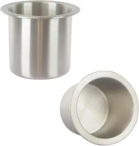 2 count Drop-in Cup Holder,304 Stainless Steel Automotive Cup Holders,3.3inch   Table Drink Holder Dining Table Cinema Sofa Yacht   Touring RV  Drop-in Drink Cup Holder
