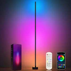 VKK LED Corner Floor Lamp,65”Smart RGB Corner Lamp Standing Lamp with App and Remote Control, Color Changing Ambience Light with Music Sync, halloween decorations,Mood Lighting, Living Room Bedroom GameRoom，Christmas Decorations