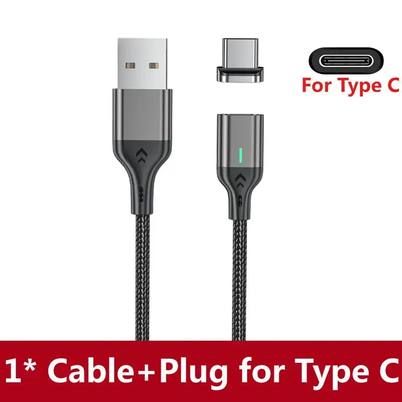 AUFU USB-C Magnetic Fast Charging Cable - Black, 2m (USB-C Only) - Launch Deal