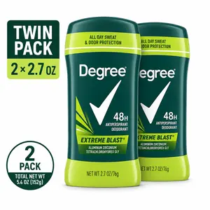 Degree Antiperspirant Deodorant for Men Extreme Blast, Twin Pack, 2.7 oz Sweat Control Deo Body Odor Remover
