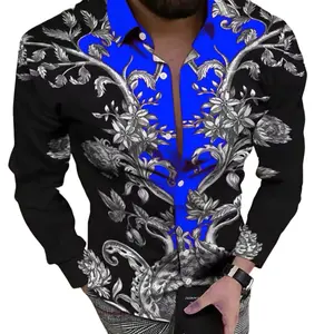 Luxury Men's Long Sleeve Shirt Menswear Top Collared Casual Stylish