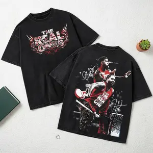 The Usos “The Real Ones” Vintage Wrestling T-Shirt – Oversized Washed Black Graphic Streetwear Tee Menswear Crewneck Cotton Fabric