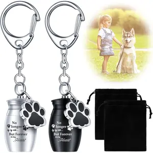 2 count Pet  Urns  for Ashes with 2 Storage Bags Small  Cremation Keepsake  Paw Print Memorial Urn
