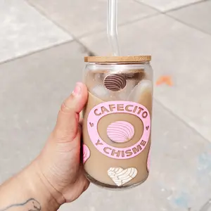 Cafecito Y Chisme 16oz Glass Can