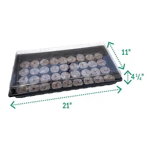 Jiffy Tomato & Vegetable Seed Starter Tray Kit, 36 Cell 50mm Peat Pellets with Bonus SUPERthrive and Plant Labels - 2 Pack, 72 Pellets Total