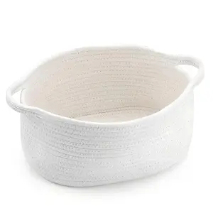 Foldable Woven Storage Basket with Handle, Large Capacity Gift Container, Multi-Functional Home Organizer for Living Room Bedroom