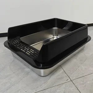 Large-capacity cat litter box with raised guardrails, an open splash-proof cover, and a deepened semi-enclosed cat toilet Automatic Litter Box