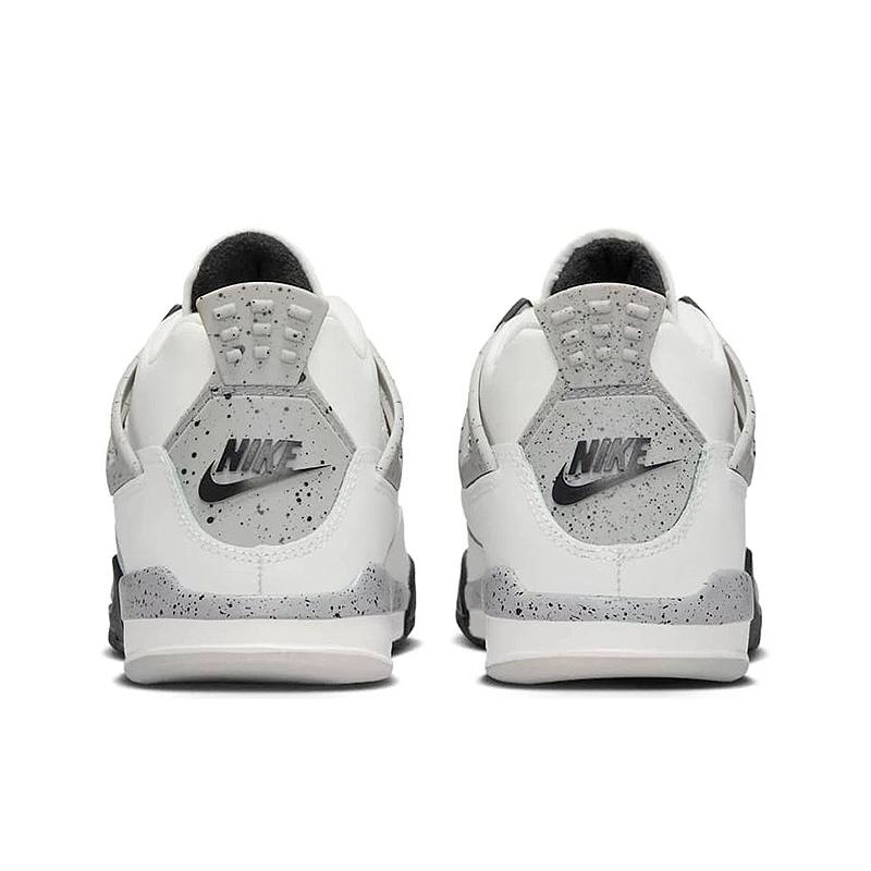 Nike Air Jordan 4 Retro OG PS 'White Cement' 2025 Kids Basketball Shoes White Cement Grey