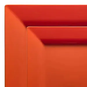 Burnt Orange Square Plastic Plates Dinnerware Value Set