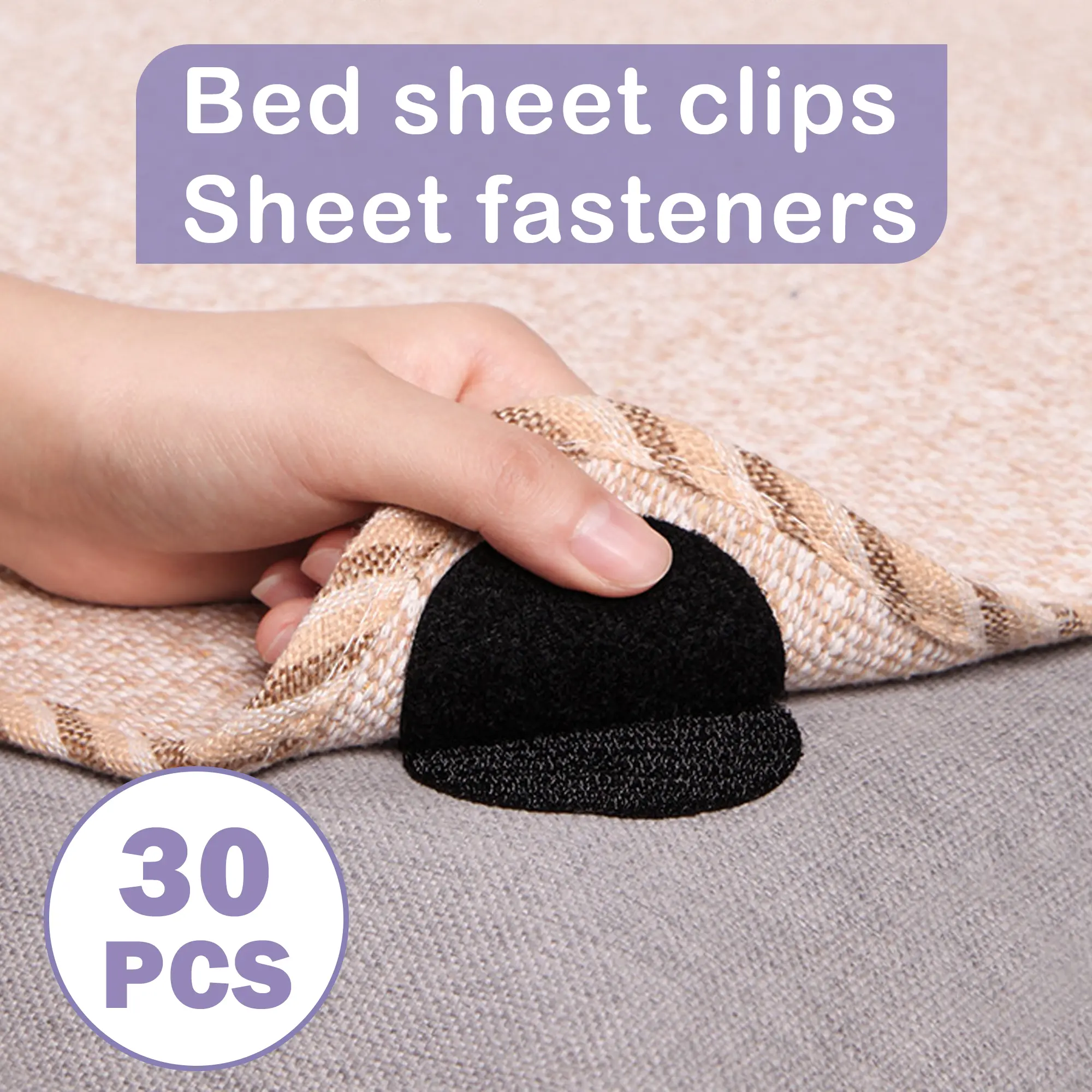 30-Count Round Hook and Loop Fastener Tape with Larger Inch Diameter, Extra Thick Super Sticky Reusable Multi-Surface Adhesive Home Organizer Mounts, Quick Attach Hooks & Rails for Daily Use, Black, 30 Pairs