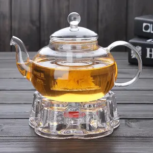 Constant Temperature Heated Glass Kettle Transparent Filter Inner Glass Flower Tea Kettle Gift Box Tea Set
