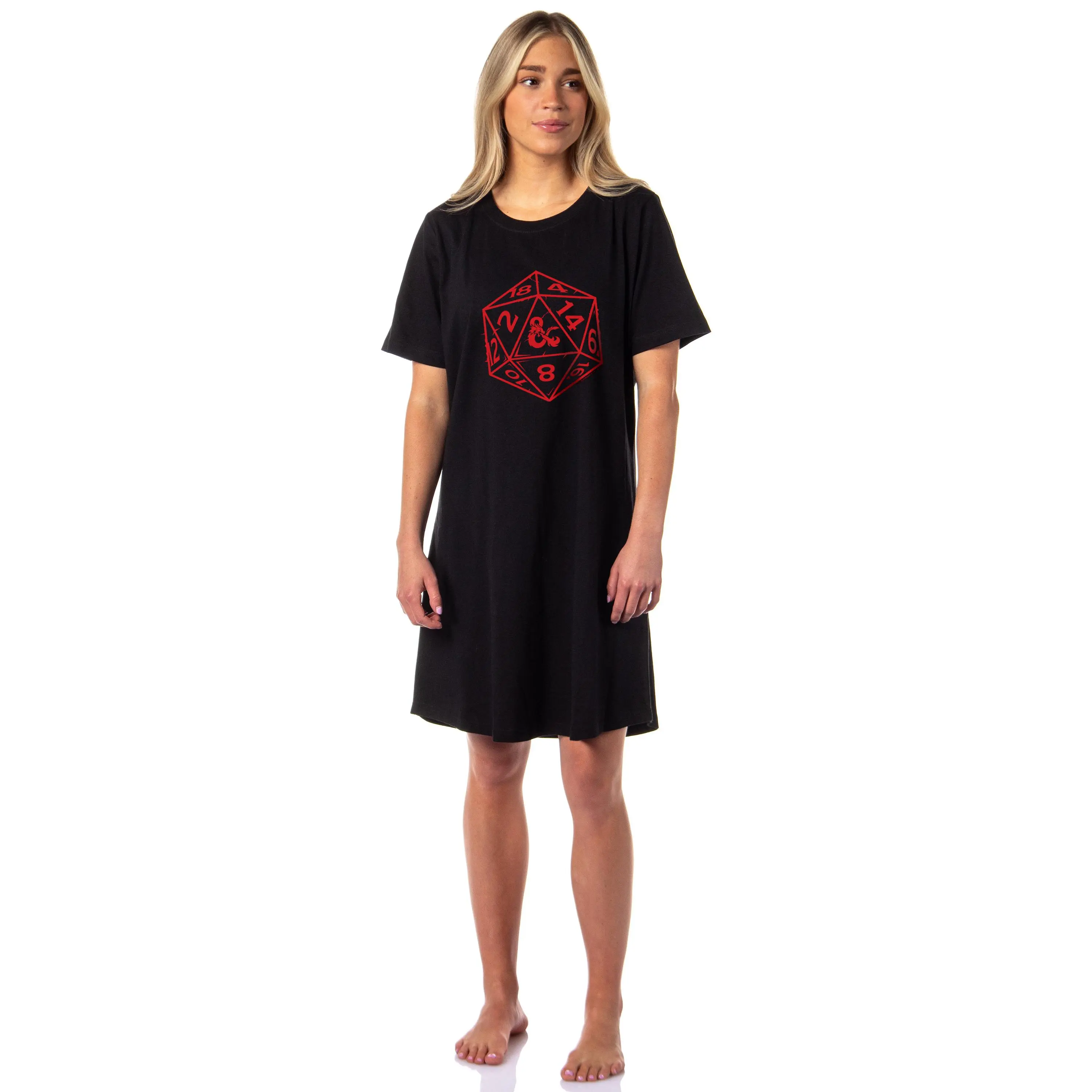 Dungeons & Dragons Women's Nat 20 Dice Nightgown Sleep Pajama Dress