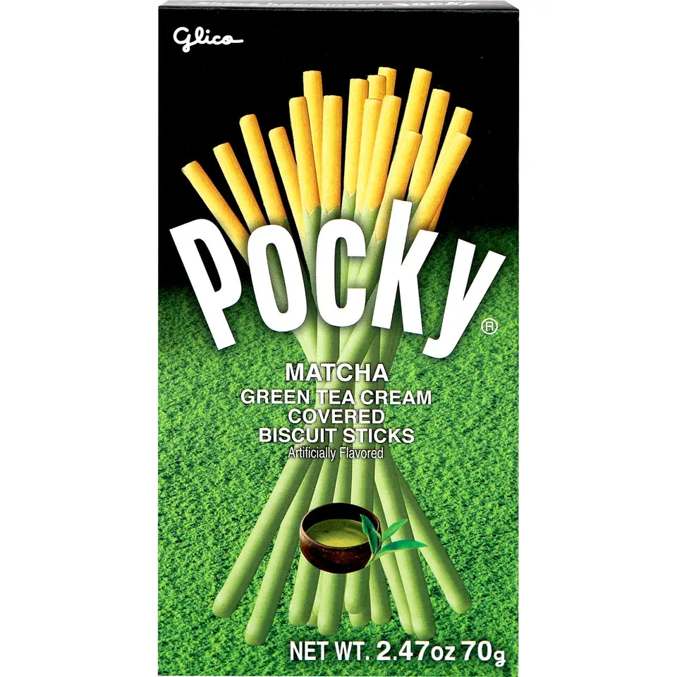 Pocky Matcha Green Tea Flavor Crunchy Biscuit Sticks - 70g, Creamy Coating, Asian Food Snacks, Japanese Asian Snacks, Contains Wheat, Quick Treat, Sharing with Friends Pocky Matcha Green Tea Flavor Crunchy Biscuit Sticks - 70g, Creamy Coating, Asian Food Snacks, Japanese Asian Snacks, Contains Wheat, Quick Treat, Sharing with Friends